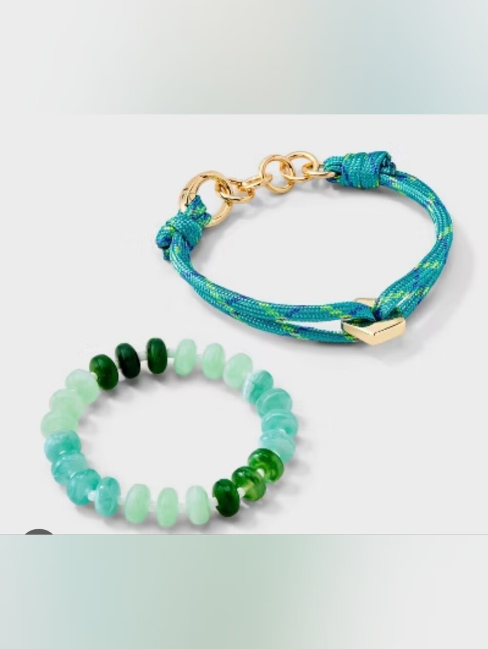🦋 Universal Thread Blue & Aqua Beaded Bracelet